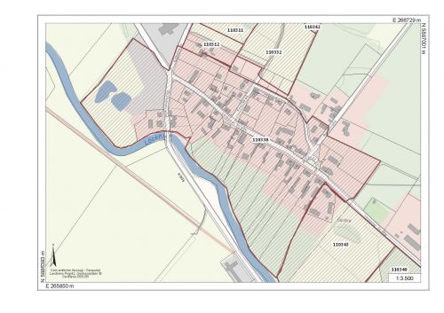 Gemarkung Gandow, Flur 105 und 151 - BD 110338 „mittelalterlicher/frühneuzeitlicher Ortskern“  (Foto: Geoportal Landkreis Prignitz)